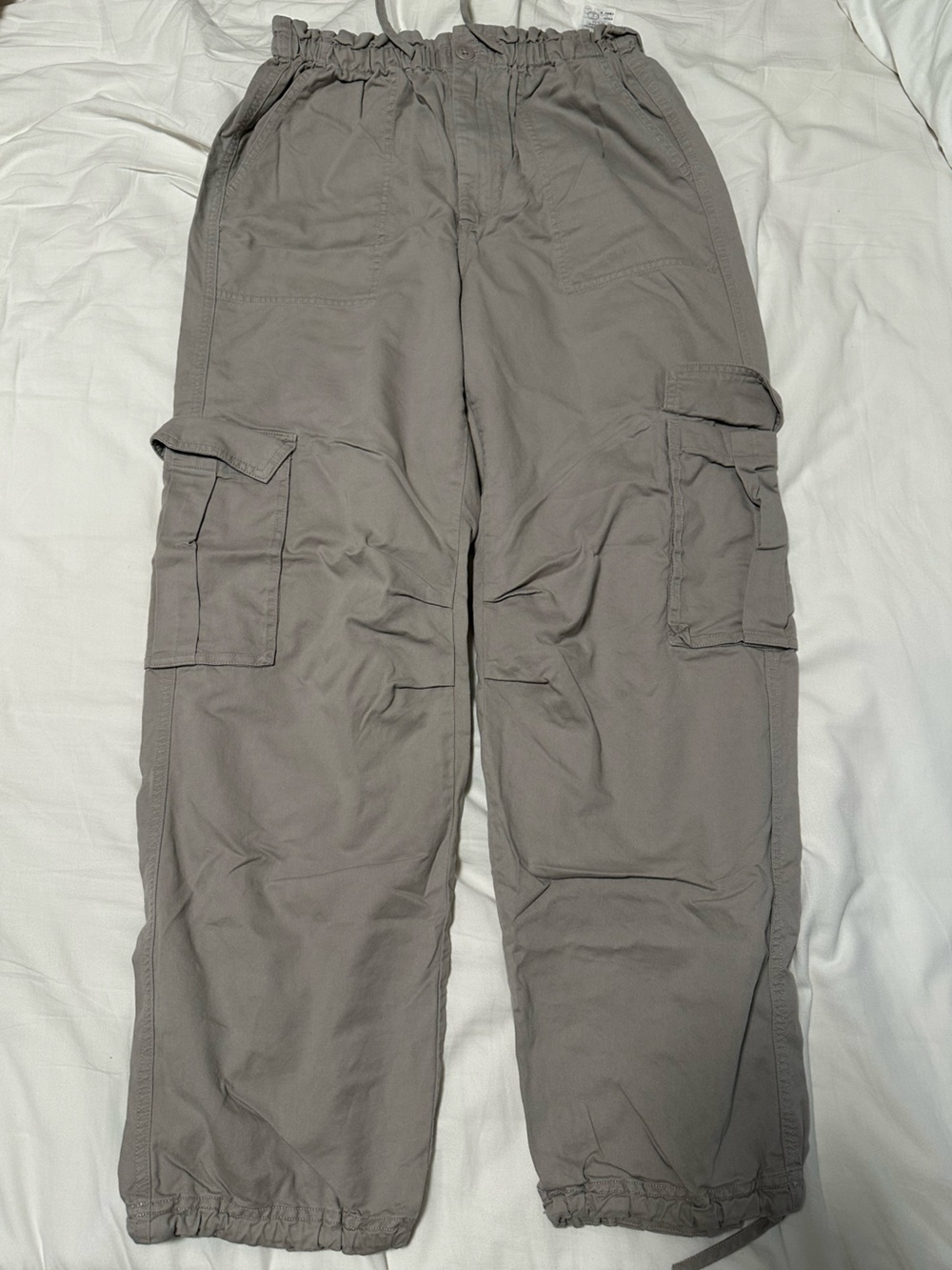 Abercrombie & Fitch Women's Gray Wide-Leg Cargo Pants